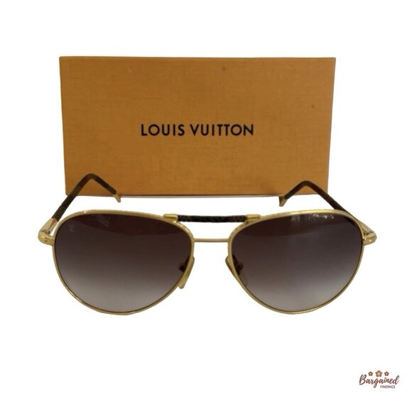 Authentic LOUIS VUITTON Damier Ebene Conspiration Pilot Sunglasses Z0202U - Picture 1 of 11